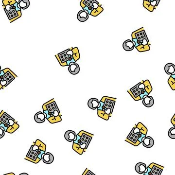 Makeup artist vector seamless pattern Illustrazione stock