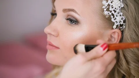 Makeup artist at work.
Bride's make-up Stock Footage 73925664