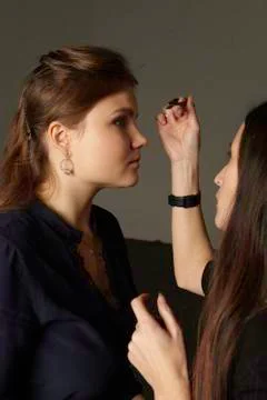 Makeup artist at work 스톡 사진