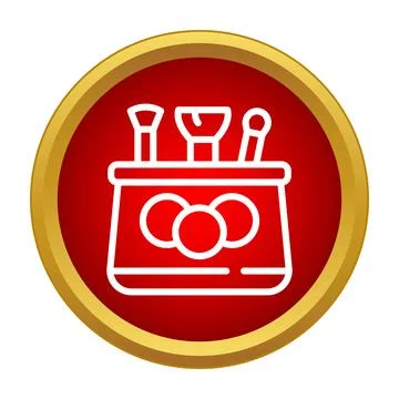 Makeup bag icon containing various beauty brushes Stock-Illustration