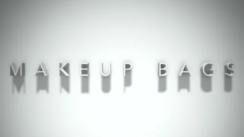 Makeup bags 3D title animation with shadows on a white background Stock Footage 297669893