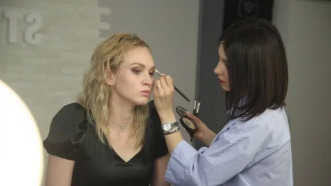 Makeup beautiful eyes Stock Footage 73838395
