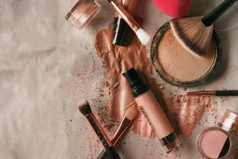 Makeup-beauty-flatlay   Stock Photos