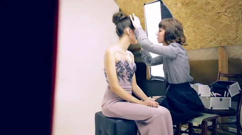 Makeup beauty process Stock Footage 59985688