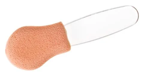 Makeup beige sponge brush for foundation, isolated on white Stock-Fotos