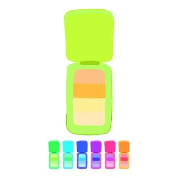 Makeup blush compact vector cartoon graphic Stock Illustration
