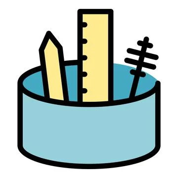 Makeup box icon vector flat Illustrazione stock