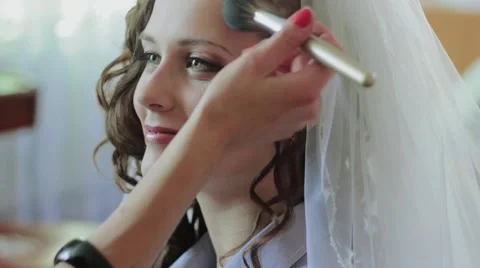 Makeup For The Bride. Wedding day. Stock-Footage 52515467
