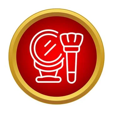 Makeup brush and compact mirror beauty icon イラスト素材