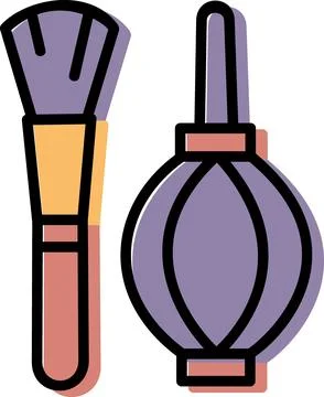 Makeup brush and cosmetic atomiser icon 스톡 일러스트