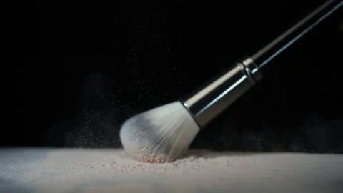 Makeup brush and powder. Stock Footage 140841439