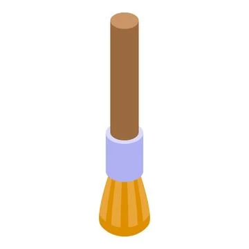 Makeup brush is applying cosmetic foundation Illustrazione stock