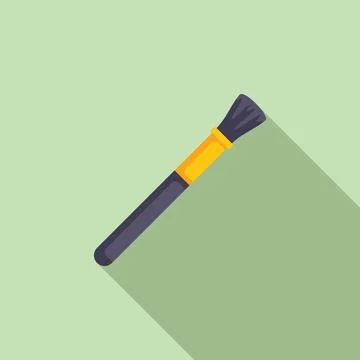 Makeup brush applying cosmetics on a green background Stock Illustration