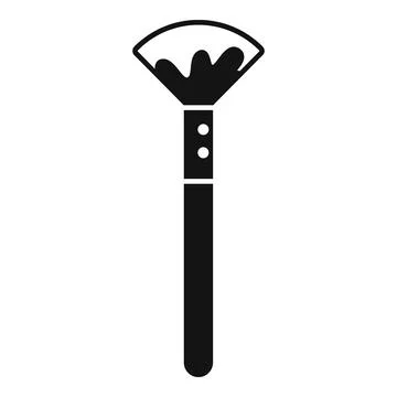 Makeup brush applying foundation icon, simple style Stock Illustration