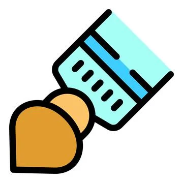 Makeup brush applying foundation or concealer 스톡 일러스트