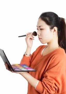 Makeup brush blush Stock Photos