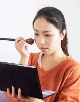 Makeup brush blush Stock-Fotos