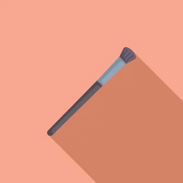 Makeup brush casting long shadow on pink background Stock Illustration