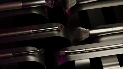 Makeup Brush Conveyor Sequence Stock Footage 342086803