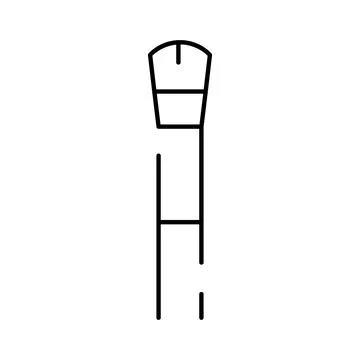 Makeup brush cosmetic applicator tool minimalist line icon Stock Illustration