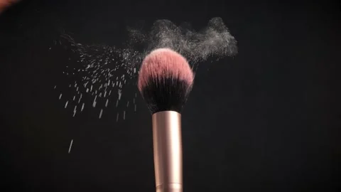 Makeup brush with a highlighte Stock Footage 151897275