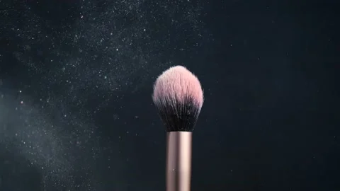 Makeup brush with a highlighter Stock Footage 151957322