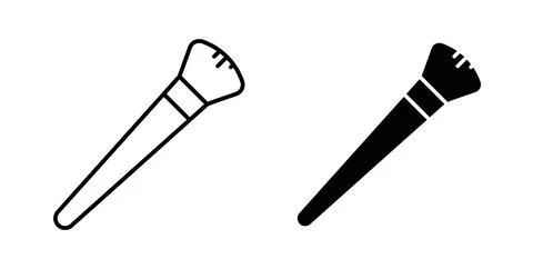 Makeup brush icon in black and white. vector icon pack for websites Stock Illustration