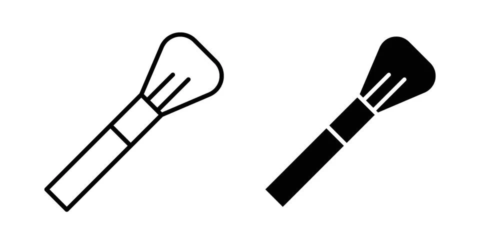 Makeup brush icon black vector isolated on white Stock Illustration