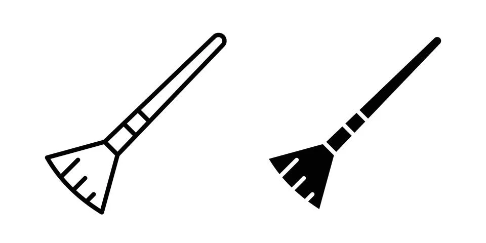 Makeup brush icon black vector isolated on white Stock Illustration
