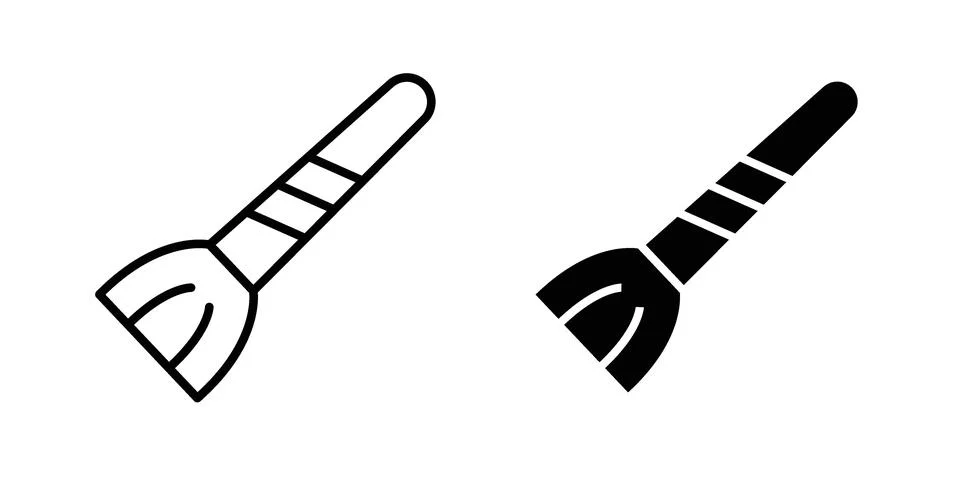 Makeup brush icon concept logo design collection Stock Illustration
