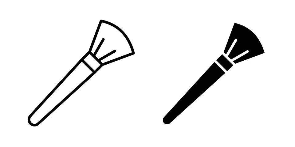 Makeup brush icon design. Illustration icons in linear and clipart pack Stock Illustration