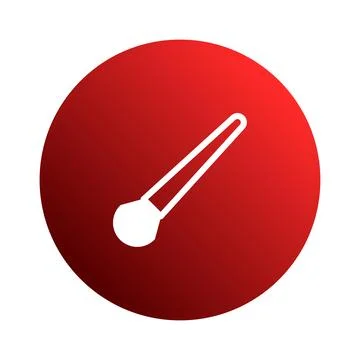 A makeup brush icon on a red circle, cosmetic tool concept representing bea.. Stock Illustration