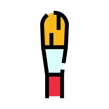 Makeup brush icon representing cosmetic application tool Stock Illustration