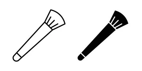 Makeup brush icon symbol, outline icons Stock Illustration
