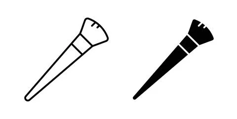 Makeup brush icon symbol. Vector illustration pack in black color. Stock Illustration