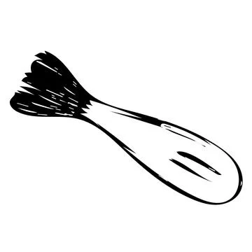 Makeup brush. Isolated black beautiful female eyebrows. Makeup blank template Stock Illustration
