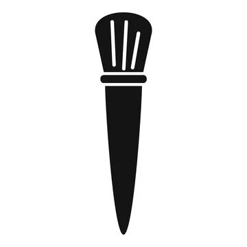 Makeup brush with long handle for applying foundation or blush Illustrazione stock