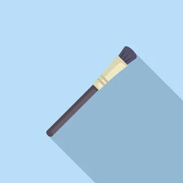 Makeup brush lying diagonally on blue background Stock Illustration
