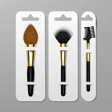 Makeup Brush Packaging Design Vector. Artist Icon. Foundation Care. Art Glamour 스톡 일러스트
