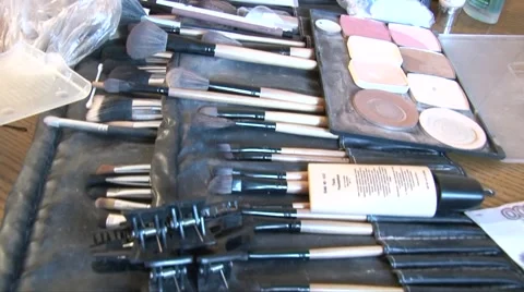Makeup brush set Stock Footage 55795663