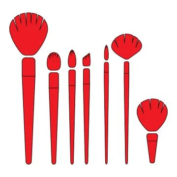 Makeup brush set Illustrazione stock