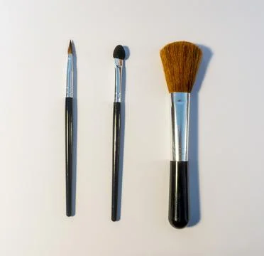 Makeup Brush Set. Isolated image on a white background. Nobody. Stock Photos