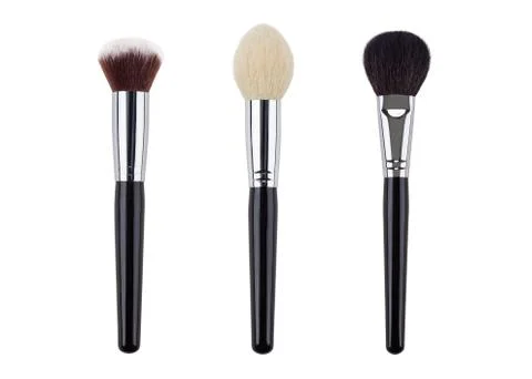 Makeup brush set. Isolated. White background Stock Photos