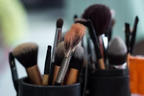 Makeup brush set Stock Photos