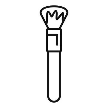 Makeup brush spreading powder on white background Stock Illustration