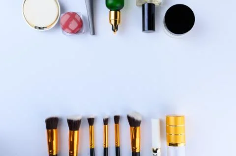 Makeup brush with white background Stock Photos