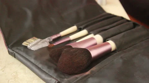 Makeup Brushes 1 Stock Footage 33653896