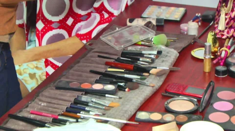 Makeup Brushes 1 Stock Footage 37607026