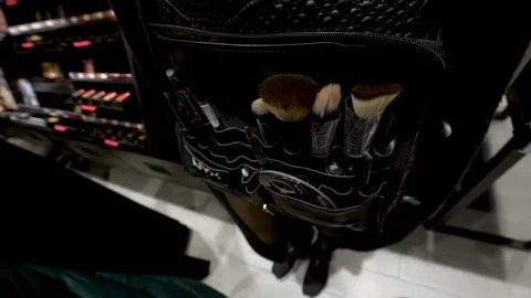 Makeup Brushes On Belt Bag 스톡 동영상 103056971