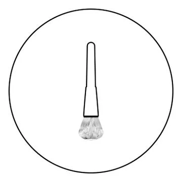 Makeup brushes Cosmetics brush icon in circle round outline black color vecto Stock Illustration
